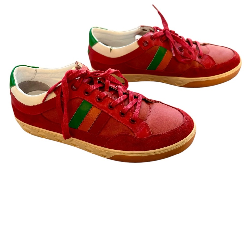 Gucci Men’s Red Leather Low Top Sneaker | Size 10 - Picture 5 of 16
